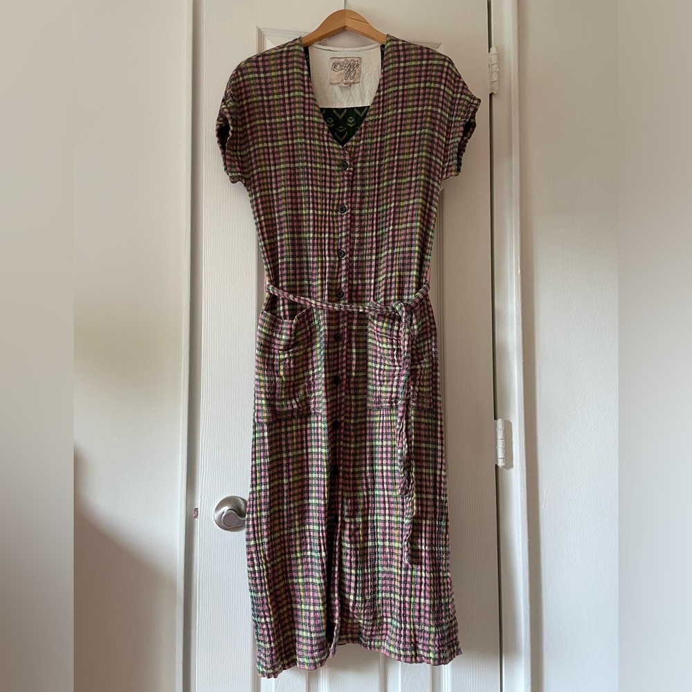 Ace & Jig Checkered Midi Gallo Dress in Posie